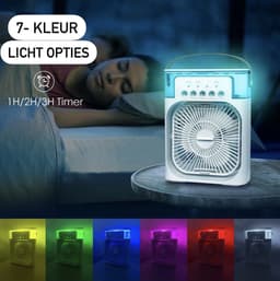 Draagbare 3-in-1 Ventilator en Airconditioner | Kleine Luchtkoeler met LED Nachtverlichting & Luchtbevochtiger | Kleur Groen - Ideaal voor Huis | BEKEND VAN TIKTOK — thumbnail 2