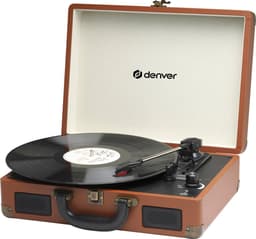 Denver Platenspeler - Ingebouwde Speakers - Incl. PC Software - Auto-stop - Retro - VPL120 - Bruin — thumbnail 1