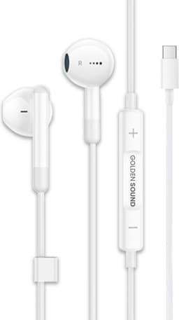 Golden Sound bedrade oordopjes - Oordopjes met draad en microfoon - USB-C aansluiting — thumbnail 1