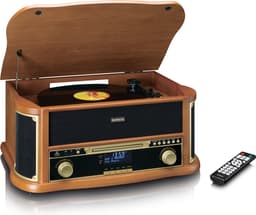 Classic Phono Retro Platenspeler - Bluetooth - Auto-stop - DAB Radio CD en Cassettespeler - TCD-2571WD - Hout — thumbnail 1
