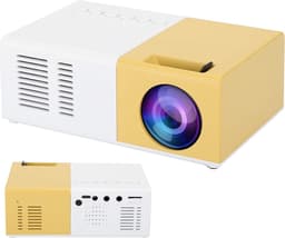 Mini Beamer - Input tot 1920x1080 - Inclsuief statief - Projector - Mini Projector - HDMI - USB - Geel / Wit - Draagbaar - Ingebouwde speaker — thumbnail 1