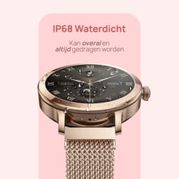 SAMMIT Smartwatch Dames - Goud - Full Touchscreen – IOS en Android – Stappenteller - Met Roze Bandje - 36mm — thumbnail 5