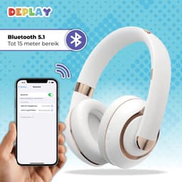 DEPLAY Headphones - Kinderkoptelefoon - Koptelefoon Kinderen - Over Ear - Draadloos - Volumebegrenzer - Noise Isolation - Wit — thumbnail 5