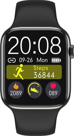 Belesy® Immune - Smartwatch Dames - Smartwatch Heren - Horloge - Bellen - 1.54 inch - Kleurenscherm - Full Touch - Lichaamstemperatuur - Zwart - Siliconen — thumbnail 1
