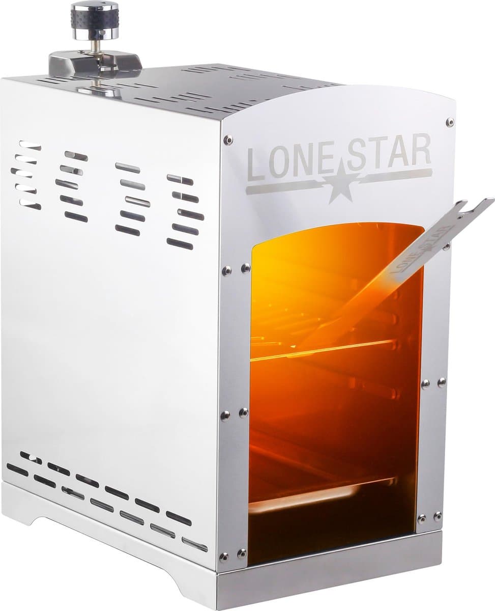 Lonestar - Hoge Temperatuur Grill / Gasbarbecue - Tafelmodel - 800 °C - Roestvrij Edelstaal - 42 x 40 x 22 cm — afbeelding 1