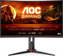 AOC CQ27G2U - QHD VA Curved 144Hz Gaming Monitor - 27 Inch — thumbnail 1