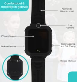 VUBIO B1 Kinder Smartwatch Zwart - Inclusief Simkaart - Bellen & Camera - Super Leuk Horloge Voor Kinderen Met Alles Wat U Nodig Heeft Voor De Veiligheid Van Uw Kind! — thumbnail 4