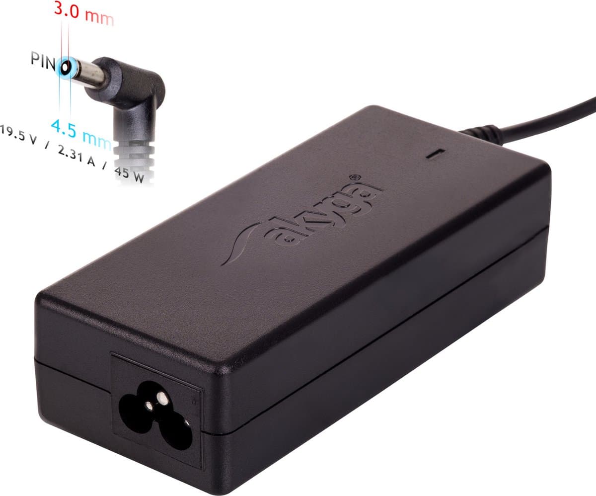 Akyga AK-ND-69 netvoeding & inverter Binnen 45 W Zwart — afbeelding 1