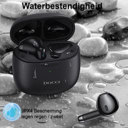 Docci® Draadloze Oordopjes - Bluetooth Earpods - Draadloze Oortjes - Koptelefoon voor IOS & Android - Zwarte Draadloze Oordopjes — thumbnail 2