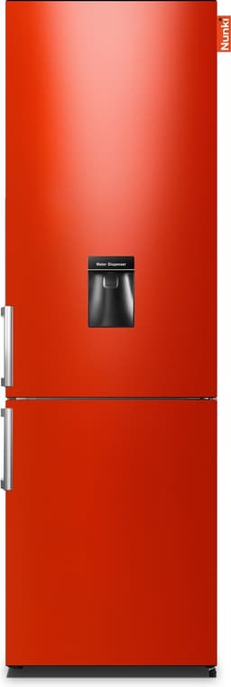 NUNKI LARGEH2O (Hot Rod Red Gloss All Sides) Combi Bottom Koelkast, E, 197+71l, Handle, Waterdispenser — thumbnail 1