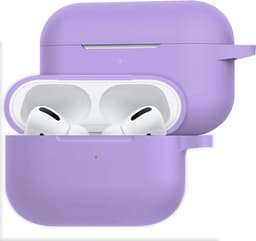 Hoesje Geschikt voor Apple AirPods Pro 2 - Siliconen Hoes met Clip - Silicone Case Cover - Lila — thumbnail 1