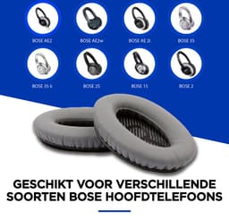 Set Oorkussens geschikt voor Bose QuietComfort 35 ii / 35 / 25 / 15 / 2 / Soundtrue - Soundlink Around-Ear AE2 / AE2W / AE2I - Oorkussens voor koptelefoon - Ear pads headphones grijs — thumbnail 3