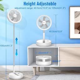 Statiefventilator - Zomerkoeling - Staande ventilator - Verkoeling woonkamer - Slaapkamer ventilator - Hittegolf oplossing - Verstelbare ventilator - Ventilator met afstandsbediening - Stille ventilator - Draaibare kop - Frisse lucht in huis - Ventil — thumbnail 5