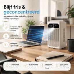 DreamGoods Aircooler met Waterspray - Verkoelen Met Water of IJs - 3-in-1 Luchtkoeler - Koelen, Ventileren & Bevochtigen - Air Cooler - Ventilateur - Mobiele Airco - Mobiele Airco - Airco zonder Afvoerslang - Ventilator voor Slaapkamer - Kantoor — thumbnail 5