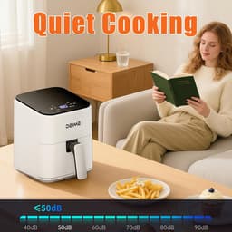 Airfryer 2,5 Liter – Compacte Heteluchtfriteuse – Digitaal Touchscreen – Vaatwasmachinebestendig – Voor 1-2 Personen – 1000W Wit — thumbnail 2