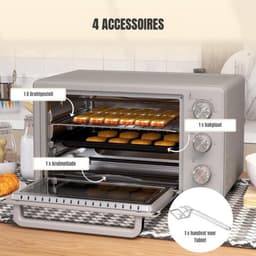 Mini Oven - Tafeloven - Koken en Bakken - Instelbare Temperatuur - 21 Liter - Zilver — thumbnail 5