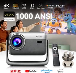 Blackview PV1000 Max Beamer - 18000 Lumens-1080P FHD-4K Decodering-Dolby Audio-VIDAA OS-360° Gimbal- Netflix YouTube Disney+- Thuiscinema Buiten-Spelmodus-TOF Autofocus+Blackview AirBuds 300- Wit — thumbnail 1
