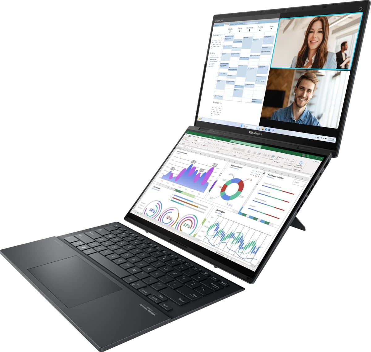 ASUS Zenbook Duo UX8406CA-QLNADW - Dual Screen Laptop - 2x 14 inch - Core Ultra 7 - 32GB/1TB — afbeelding 1