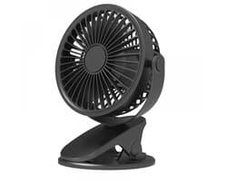 Mini-USB-ventilator, draagbare clip-tafelventilator met oplaadbare 800 mAh-accu; kleine tafelventilator voor slaapkamer, kantoor of kinderwagen