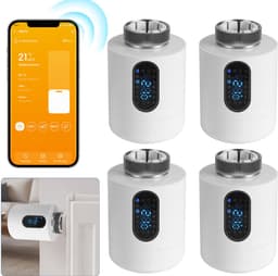 Slimme Thermostaatkraan voor Radiator – WiFi, App en 6 Modi – Wit – 4-pack — thumbnail 1