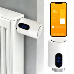 Slimme Thermostaatkraan voor Radiator – WiFi, App en 6 Modi – Wit – 2-pack — thumbnail 1
