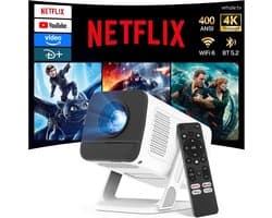 Netflix-compatibel: mini-projector Android 13, ondersteunt 4K 1080p - ShopVlot