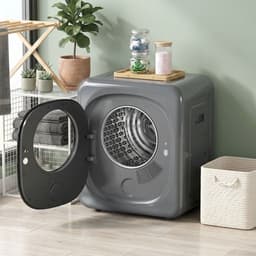 TEKROA® wasdroger - 4 kg compact ontwerp, 5 programma's, timer - grijs — thumbnail 4