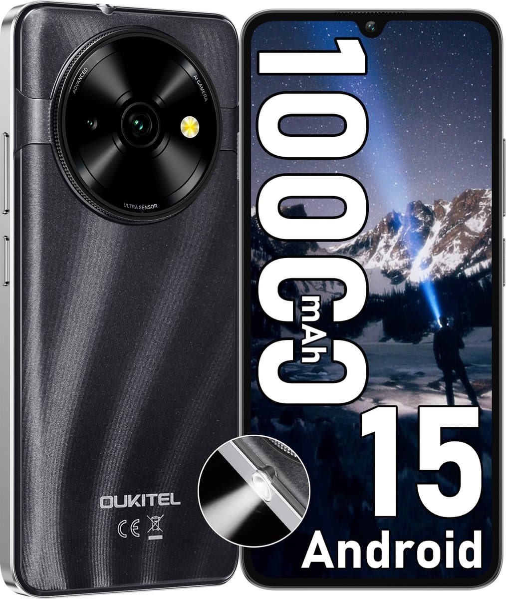 OUKITEL C59 Smartphone, 10000mAh, 16GB+128GB, 6,88" HD+ 90Hz, Android 15, 13MP, GPS — afbeelding 1