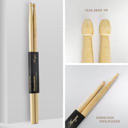 Áengus Drumstokken 5A Maple – Voordeelset 12 Paar / 24 Stuks – Drumsticks van Esdoornhout — thumbnail 4