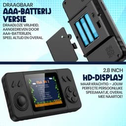 Retro Game Console – Handheld Spelcomputer voor kinderen – Gameboy – Reisspeelgoed – LCD-kleurenscherm – 266 Games — thumbnail 4