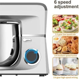 Keukenmachine - Mixer - Bakken - Kantelbare kop - 6 liter kom - Zwart — thumbnail 4