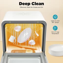 Mini vaatwasser - Kleine vaatwasser - Snel afwassen - Heteluchtdrogen - 45 cm - Wit — thumbnail 3