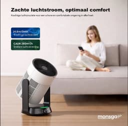 Air AP200 Luchtreiniger met Ventilator - HEPA Filter - CADR 280 m³/u - WiFi & App - Afstandsbediening - 25 dB - Wit/Zwart — thumbnail 5