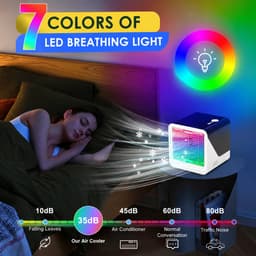 Draagbare airconditioning, 3-in-1, USB-waterkoeler, 500 ml, 3 snelheden, ledlicht, 7 kleuren, verdampingsairco, zonder buitenbuis, voor slaapkamer en kantoor — thumbnail 4
