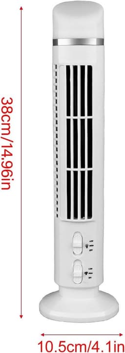 Bladloze oscillerende torenventilator - Draagbare, stille USB-koelventilator voor kantoorgebruik — thumbnail 5