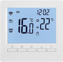 Slimme Thermostaat - Ruimteverwarming Controle - Energie Besparen - Programmeerbare Weken - 86x86mm - Wit — thumbnail 1