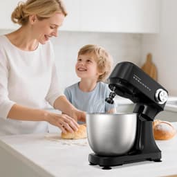 Keukenmachine 4,5 Liter – 300W Keukenmixer met 12 Snelheden & Pulsfunctie, RVS Mengkom, Deeghaak, Menghaak & Garde – Compacte Standmixer voor Brooddeeg, Cake en Room — thumbnail 5