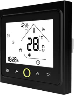 Slimme Thermostaat - Kamerthermostaat Verwarming Koeling - Comfort Thuis Creëren - 0.5 Graden Nauwkeurigheid - 2P WIFI - Zwart — thumbnail 1