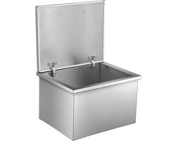 Roestvrijstalen inbouw-ijskist – 46,7 QT koelbak voor de buitenkeuken met scharnierend deksel, afvoerpijp en plug – Ideaal voor het koelen van wijn, bier en andere dranken