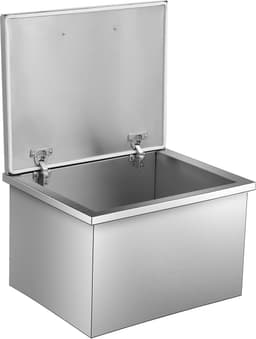 Roestvrijstalen inbouw-ijskist – 46,7 QT koelbak voor de buitenkeuken met scharnierend deksel, afvoerpijp en plug – Ideaal voor het koelen van wijn, bier en andere dranken — thumbnail 1