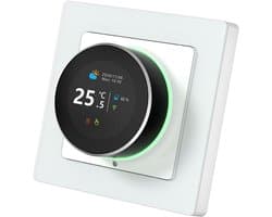 Digitale Temperatuurregelaar - Slimme Thermostaat - Comfort Thuis - Stembediening & Omgevingslicht - 181 inch TFT - Zwart