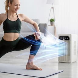 KZQ Draagbare Airco met Mistfunctuie, 3-in-1 Verdampingskoeler met 500 ml Watertank, Stille 20 dB Oplaadbare Mini Fan voor Bureau Slaapkamer Kantoor Camping — thumbnail 2