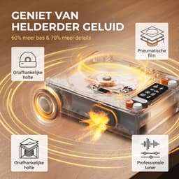 Fokelyi CD Speler - Bluetooth-speler - FM Radio - Retro Radio - Draagbare - Luidsprekers - Ondersteunt CD/AUX/USB-ingang — thumbnail 3