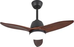 KOMHTOM - Plafondventilator - 36 inch - Modern - Zwart - Dimbaar in 3 Lichttinten - Massief Houten Bladen - Bedieningshendel - Omkeerbare DC-Motor - Geheugenfunctie - Elegante Afwerking - Voor Woonkamer — thumbnail 2