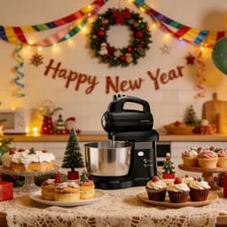 Keukenmixer met Kantelbare Kop - Standmixer Tafelmixer - Bakken en Mixen - 360 Graden Draaibare Kom - 3.2 Liter - Zwart — thumbnail 5