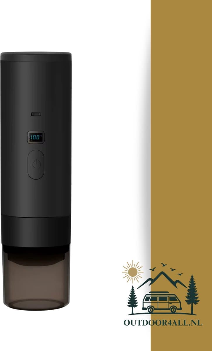 Draagbare Koffiemachine /Coffee maker voor camping, op reis of onderweg - Oplaadbaar - Zwart — afbeelding 1