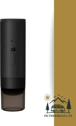 Draagbare Koffiemachine /Coffee maker voor camping, op reis of onderweg - Oplaadbaar - Zwart — thumbnail 1