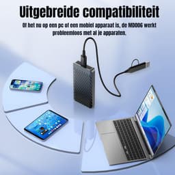 QORA® SSD Externe Harde QORAijven - SSD Externe Harde QORAijf - Zwart - ‎8cm x 3cm x 2cm — thumbnail 4