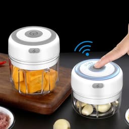 Elektrische Mini Hakker - Keukenmachine Groente - Snel Ingrediënten Snijden - Eén Druk Op Knop - 250 ml Capaciteit - Roze — thumbnail 3