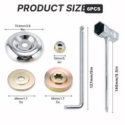 Dailygoods- Moeren Universeel - 6 Stuks - Adapter voor Bosmaaier - Slijtvast Metaal - Corrosiebestendig - Duurzaam en Betrouwbaar - Bevestigingsset — thumbnail 2